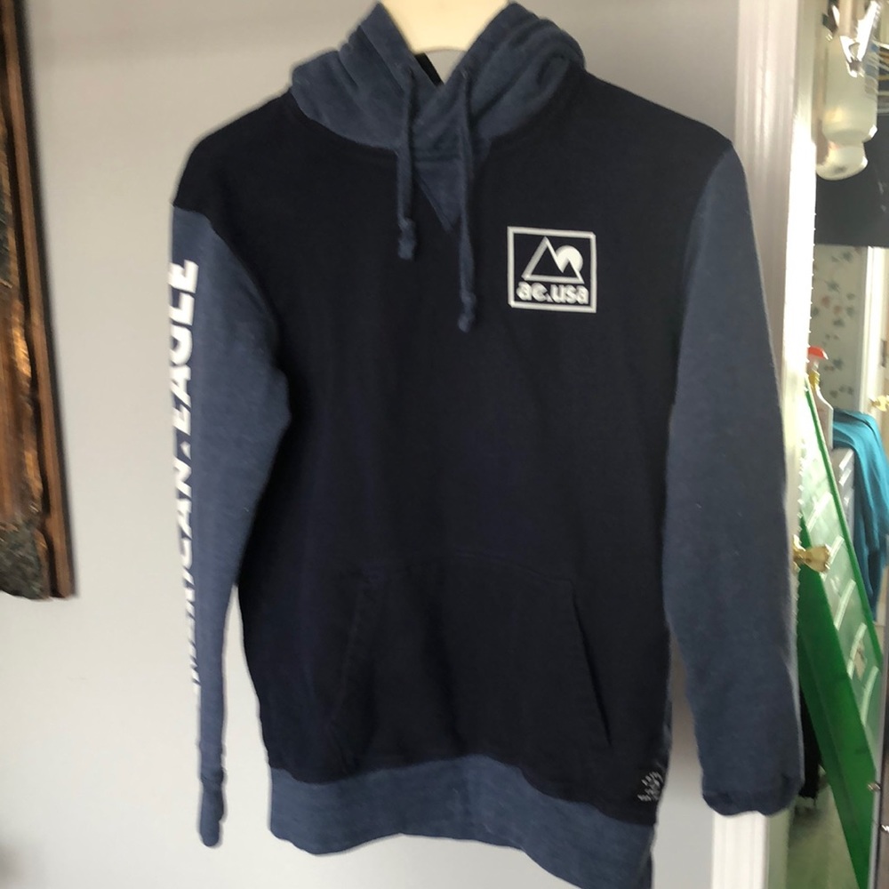 American eagle light blue and dark blue hoodie XS hoodie 100% Cotton